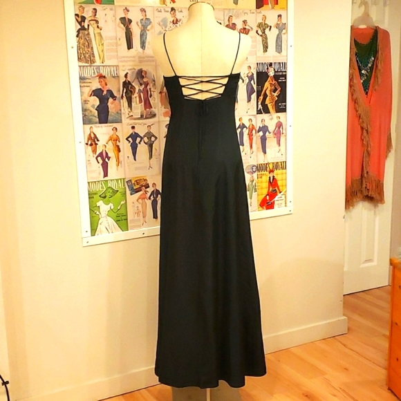 Taffeta Corset Black Grad Dress - Picture 1 of 7